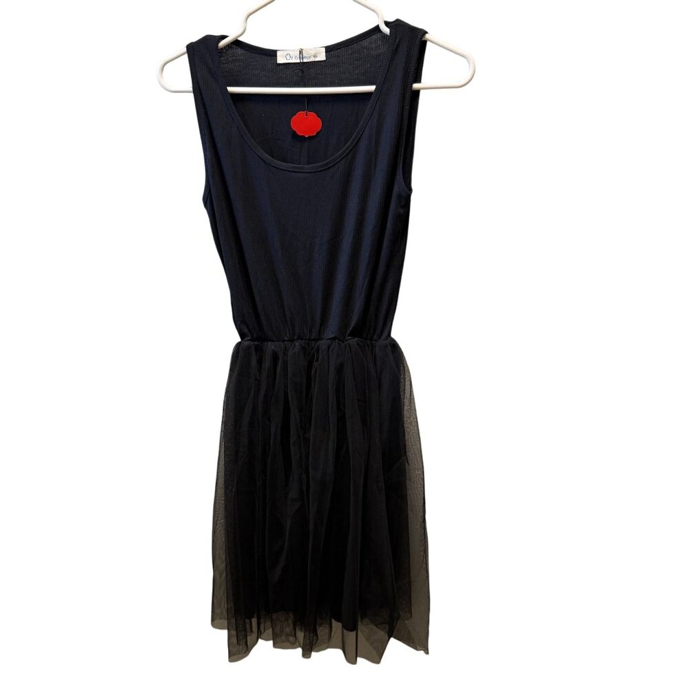 O2 Collection‎ Sleeveless Black Dress With Tulle Skirt